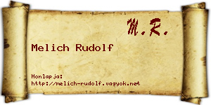 Melich Rudolf névjegykártya
